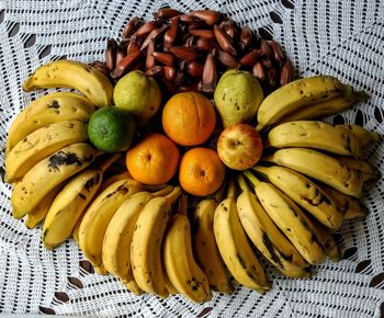 High angle view of fruits in container