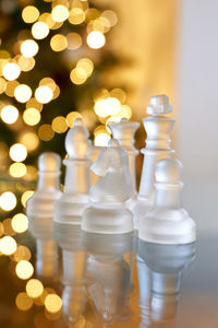 Close-up of chess pieces