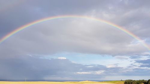 Scenic view of rainbow against sky