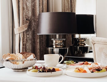 Close-up of food on table