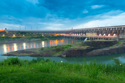 Itaipu hydroelectric dam on the parana river.