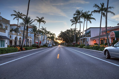 Daybreak over the shops along 5th street in old naples, florida.