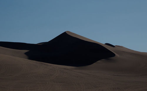 Scenic view of desert against clear sky