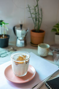 Close-up of coffee on table