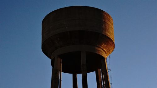 Low angle view of lighthouse against clear sky