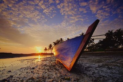 Scenic view of sea at sunset