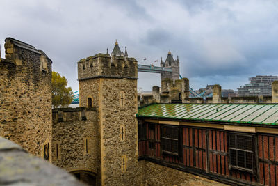 Old building against cloudy sky