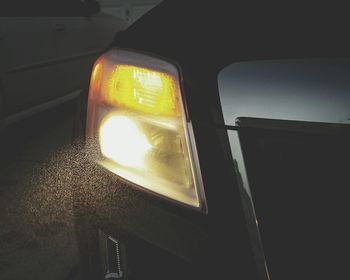 Close-up of illuminated street light