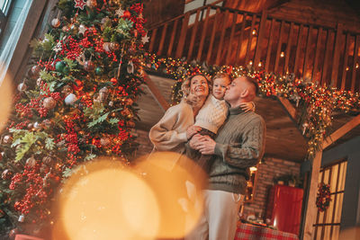 Low angle view of christmas decoration