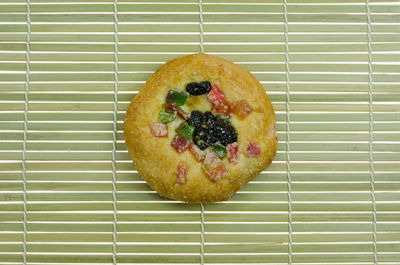 High angle view of apple on plate