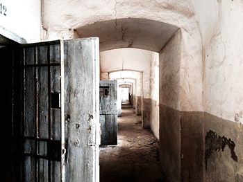 Narrow alley in old building