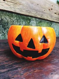 Close-up of pumpkin on table