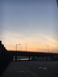 Empty road at sunset