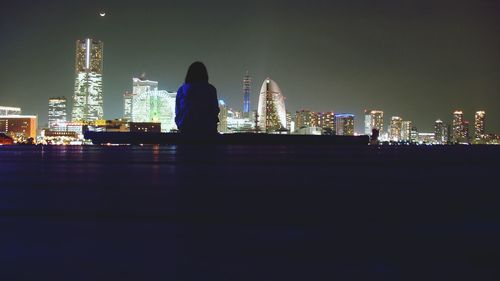 Illuminated city at night