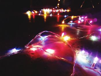 Firework display at night