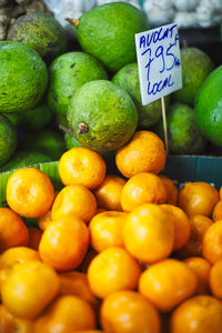 Close-up of fruits for sale at market stall