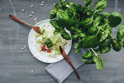 Close-up of food on table