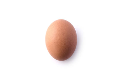Close-up of egg against white background