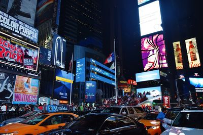 Illuminated city at night