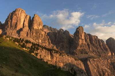 Panoramic view of landscape against sky in val gardena