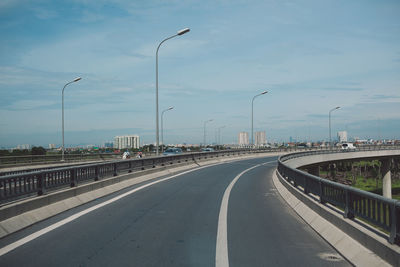 View of bridge against blue sky