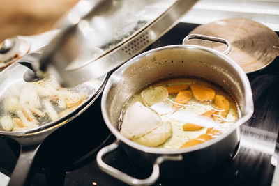 Chicken broth with vegetables