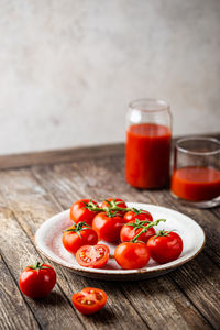 Close-up of tomatoes on table