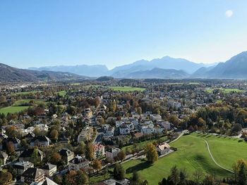 High angle shot of townscape