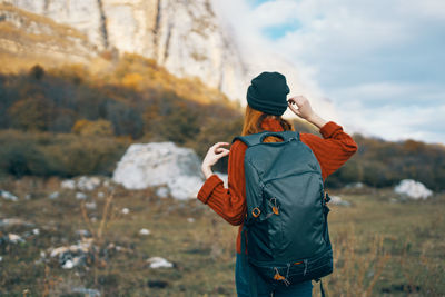 Man standing on rock