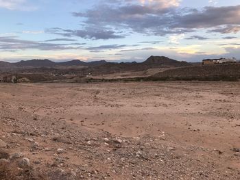 Scenic view of desert against sky