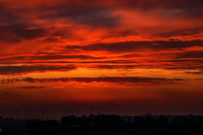 Scenic view of dramatic sky during sunset