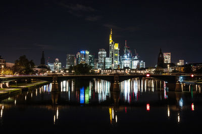 Illuminated city at night