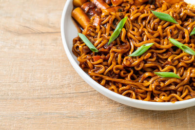 Close-up of food in bowl on table