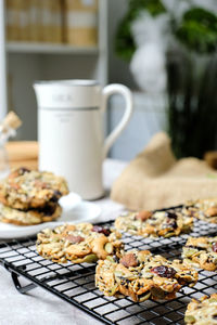 Close-up of breakfast on table