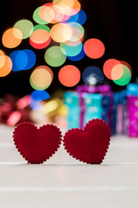 Close-up of heart shape decoration