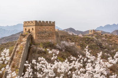 View of old ruins against clear sky