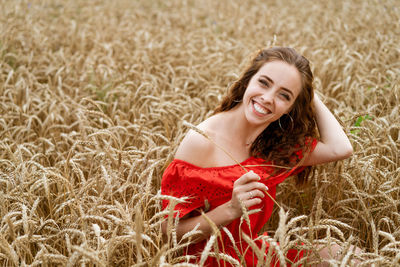 Portrait of smiling young woman