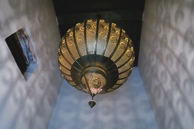 Low angle view of chandelier