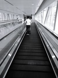 Low angle view of escalator