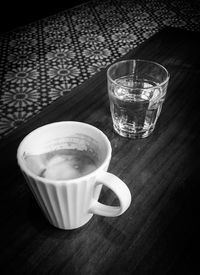 Coffee cup on table