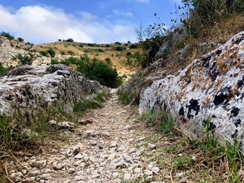 Scenic view of land against sky