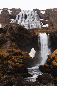 Scenic view of waterfall