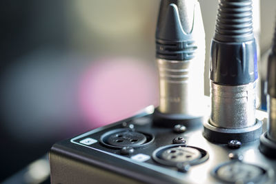 Close-up of cables on machine