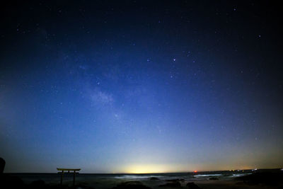 Scenic view of star field against sky at night