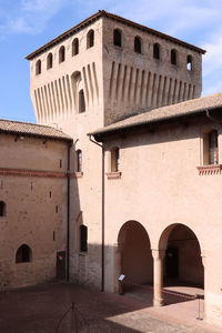 Low angle view of historical building against sky