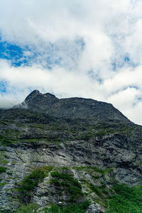 Low angle view of mountain against sky