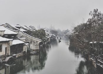 Scenic view of river against clear sky