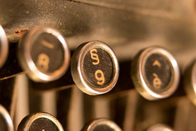 Close-up of typewriter