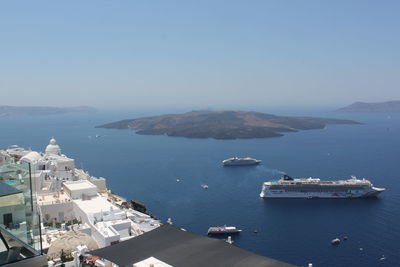 High angle view of sea against sky