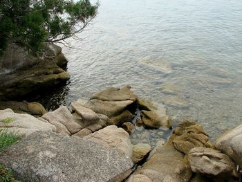 Rocks in sea